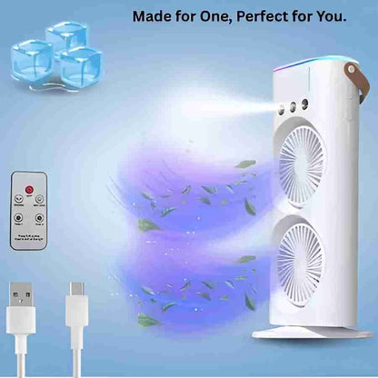 Portable Dual Fan Rechargeable Cooler Cum A/C
