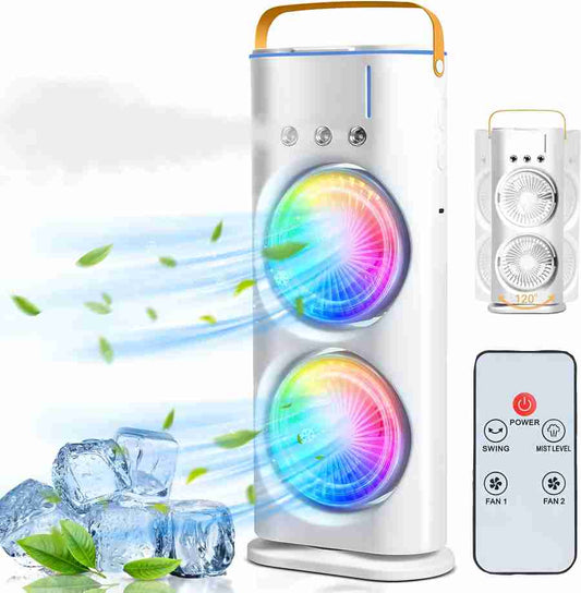 Portable Dual Fan Rechargeable Cooler Cum A/C